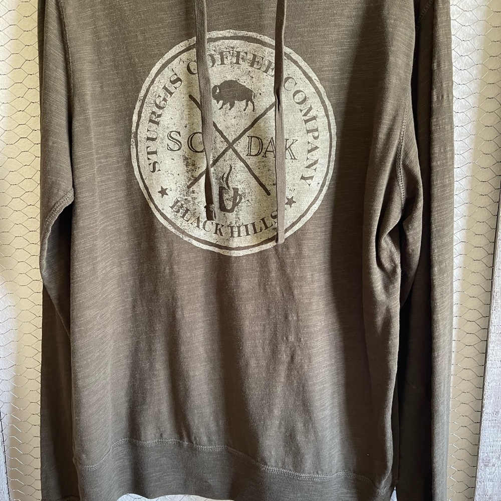 Sturgis Coffee Company khaki green hoodie